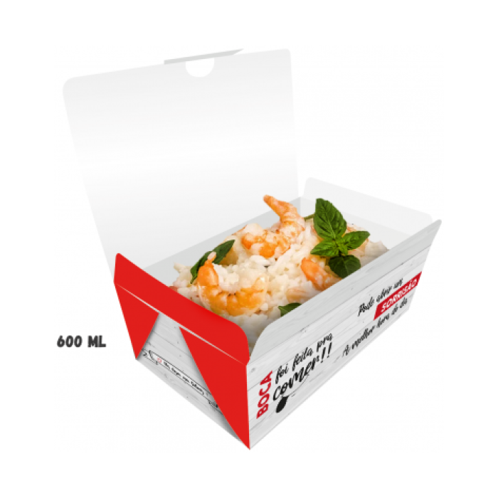 Embalagem Delivery Antivazamento 600ml (pacote 100 pçs)